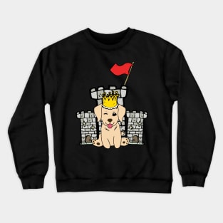 Funny golden retriever is the king of the castle Crewneck Sweatshirt